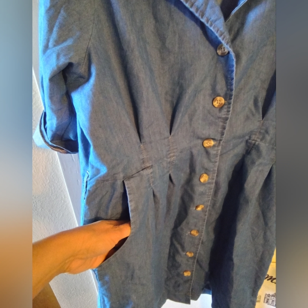 Love Brand Chambray Button Front Shirt Dress 2X - Picture 6 of 7